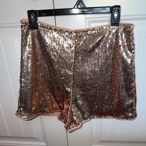 Sequin Women's Shorts - Gold
